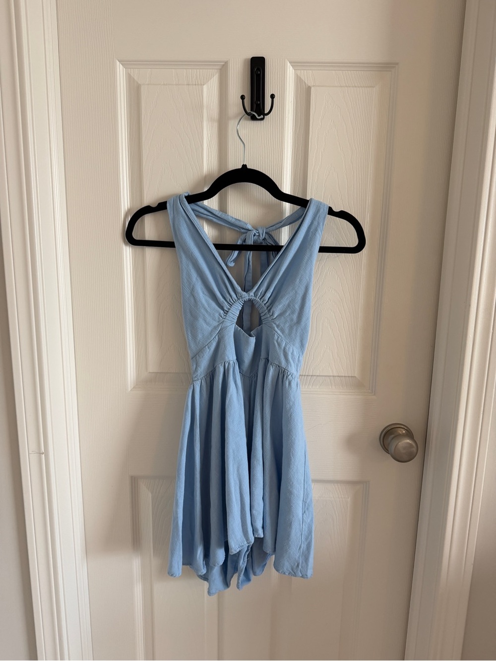 Hello Molly Sky Blue Smocked Halter Dress - Picture 3 of 5